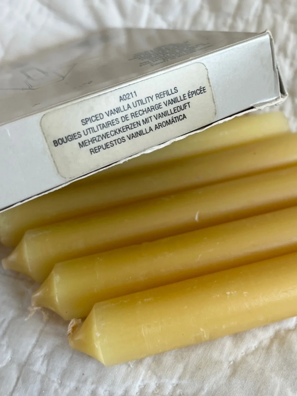 6 Partylite Spiced Vanilla 6" Utility Taper Candle Refill Spring Load Lamp A0211 - Picture 4 of 4